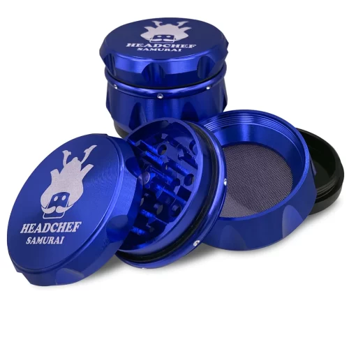Head Chef Samurai 55mm 4 Piece Grinder Blue