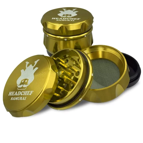 Head Chef Samurai 55mm 4 Piece Grinder Gold